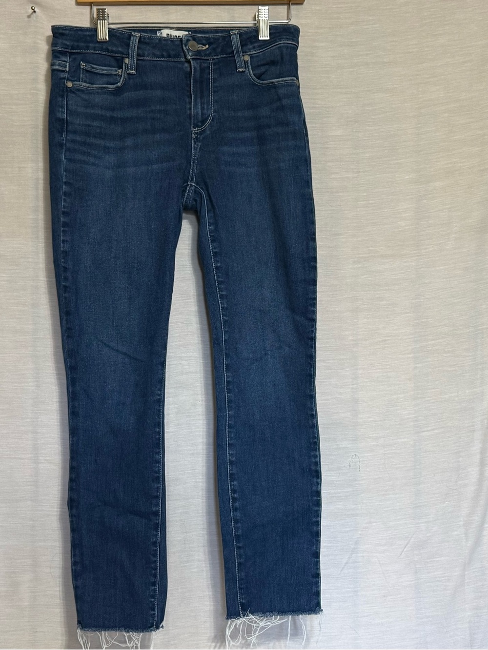 PAIGE Kylie Crop Dark Wash Raw Hem Skinny Jeans Size 29